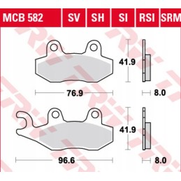 Front right brake pads trw cf moto 550 with force 15