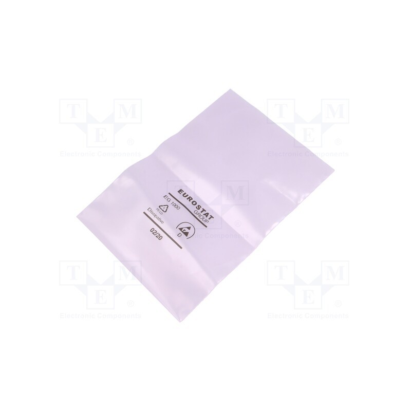 100 pcs x EUROSTAT GROUP - 20-111-0305 - Protection bag, ESD, L: 127mm, W: 76mm, Thk: 75um, polyetylene, pink