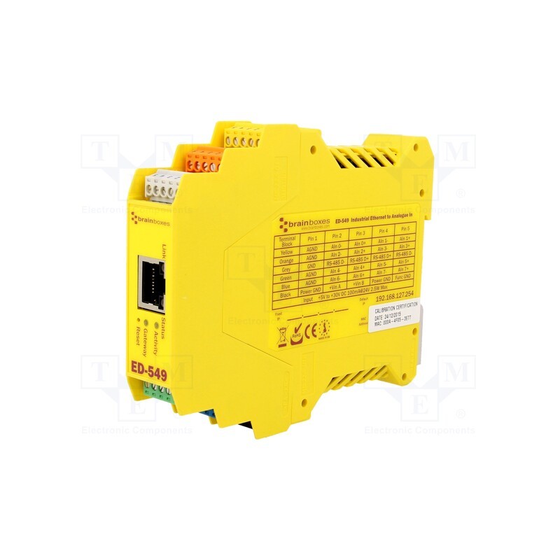 1 pcs x BRAINBOXES - ED-549 - Ethernet gateway, Number of ports: 1, 5÷30VDC, Ethernet,RS485