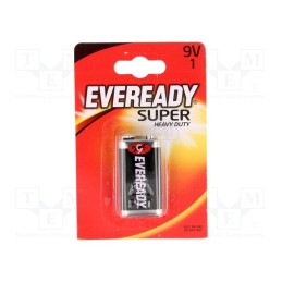 1 pcs x ENERGIZER - 621063 - Battery: zinc-chloride, 9V, 6F22, non-rechargeable, 1pcs.