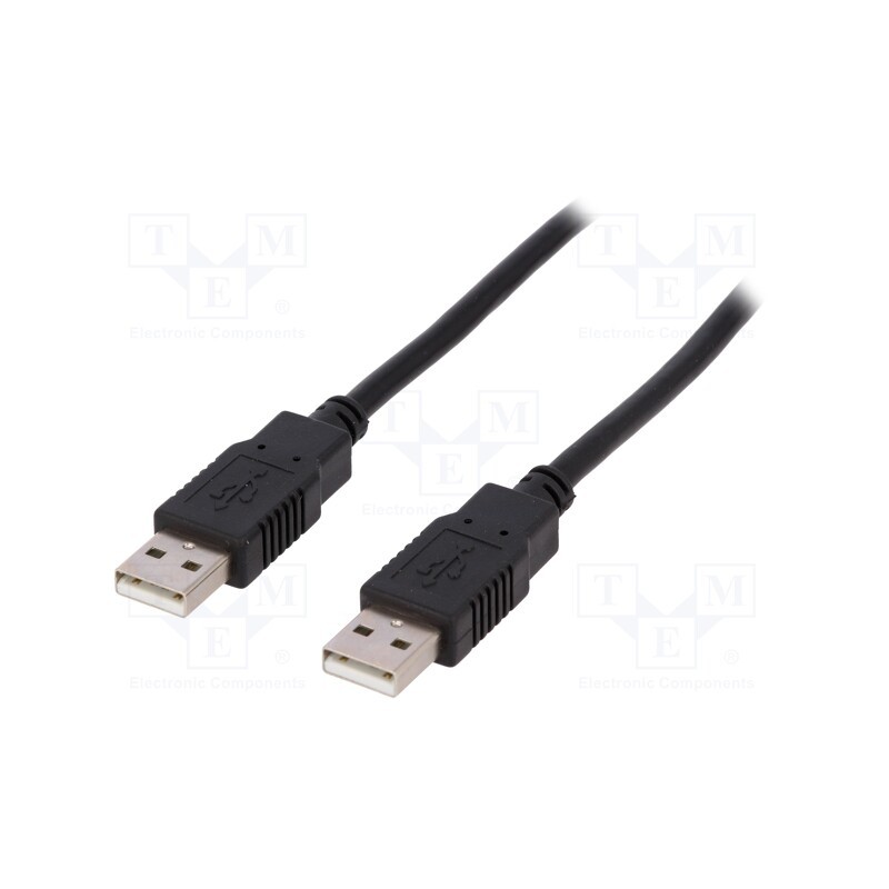 1 pcs x BQ CABLE - CAB-USB2AA/1.0-BK - Cable, USB 2.0, USB A plug,both sides, 1m, black, Core: CCA