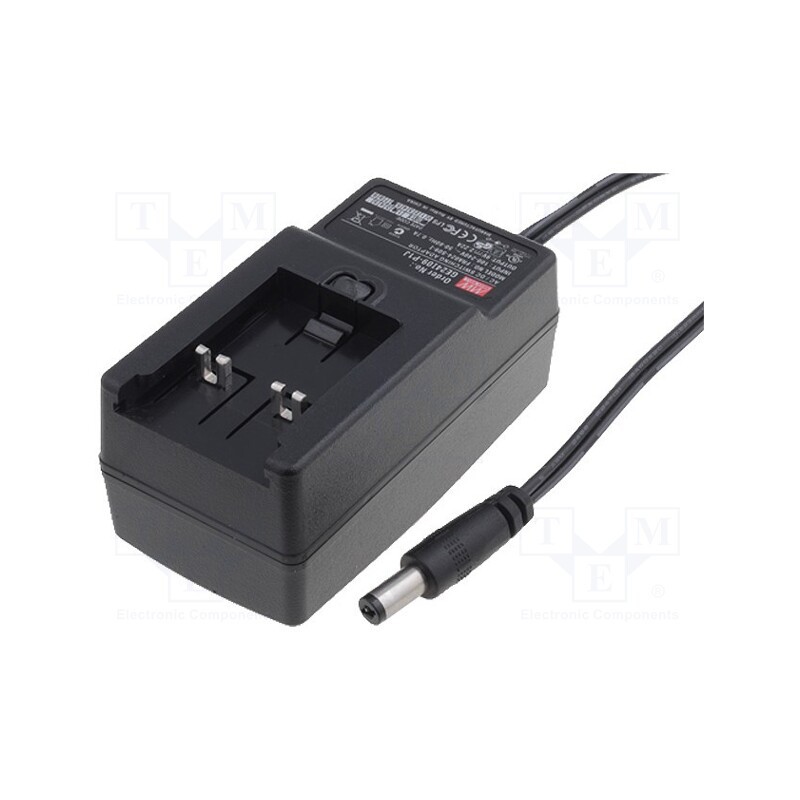 1 pcs x MEAN WELL - GE18I12-P1J - Power supply: switched-mode, plug, 12VDC, 1.5A, 18W, Out: 5,5/2,1