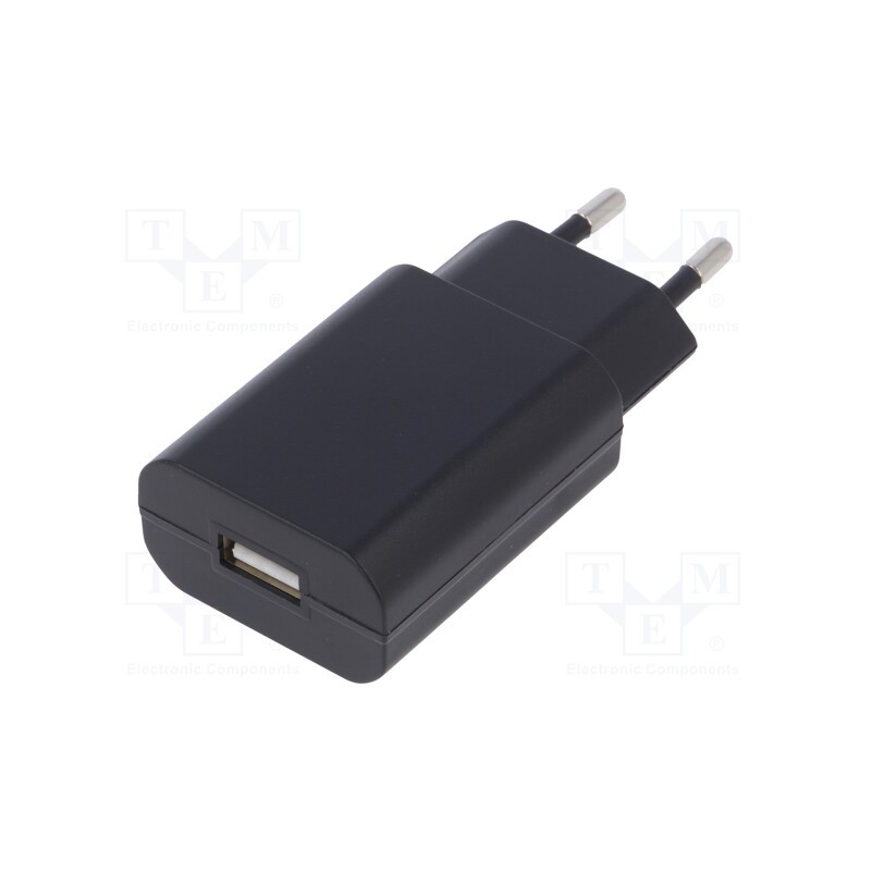 1 pcs x CELLEVIA POWER - CLW-0505-EB-BK - Power supply: switched-mode, plug, 5VDC, 1A, 5W, Plug: EU, Out: USB