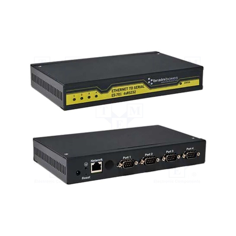 1 pcs x BRAINBOXES - ES-701 - Serial device server, Number of ports: 5, 5÷30VDC, screw type