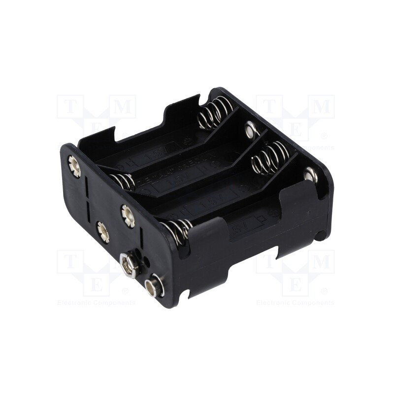 1 pcs x COMF - BH-383B - Holder, AA,R6, Batt.no: 8, 6F22 type, black