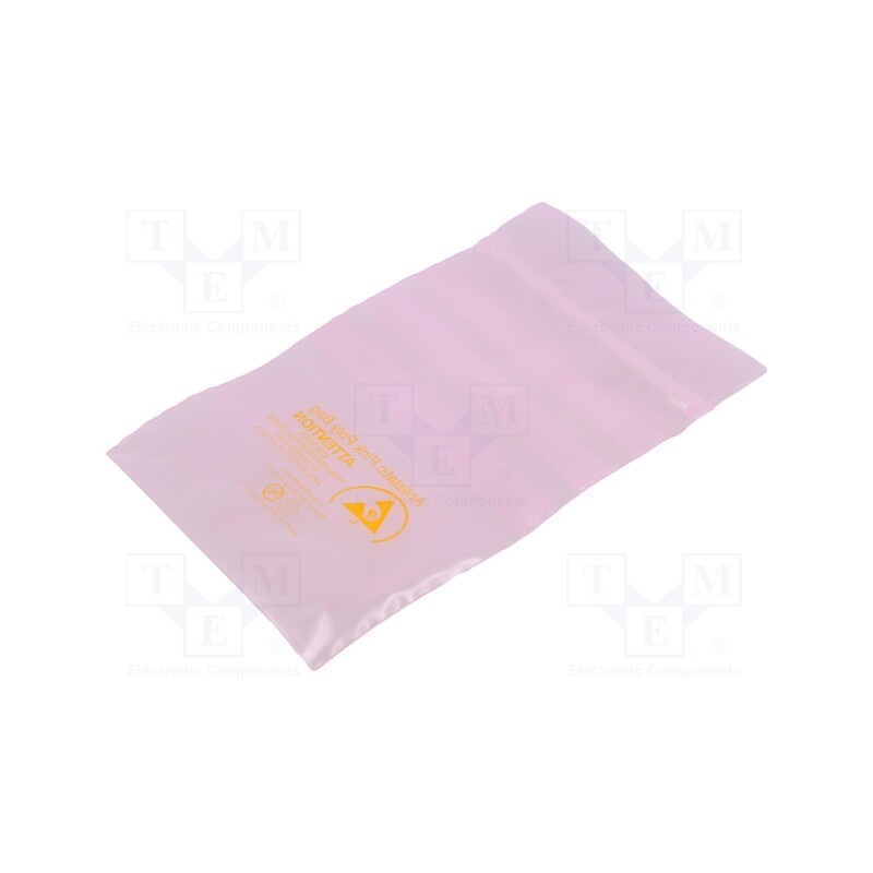 5 pcs x DESCO EUROPE - 203000 - Protection bag, ESD, L: 125mm, W: 75mm, Thk: 75um, Closing: self-seal