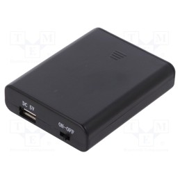 1 pcs x COMF - SBH341-3S/USB - Holder, AA,R6, Batt.no: 4, Socket USB, black, with holder