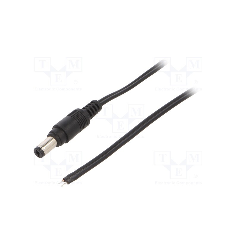 1 pcs x MFG - DC2200.0150E - Cable, 2x0.5mm2, wires,DC 5,5/2,1 plug, straight, black, 1.5m