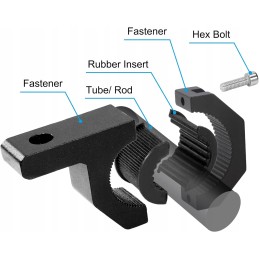 2x universal lamp holder, mounting on a 25-50 mm pipe