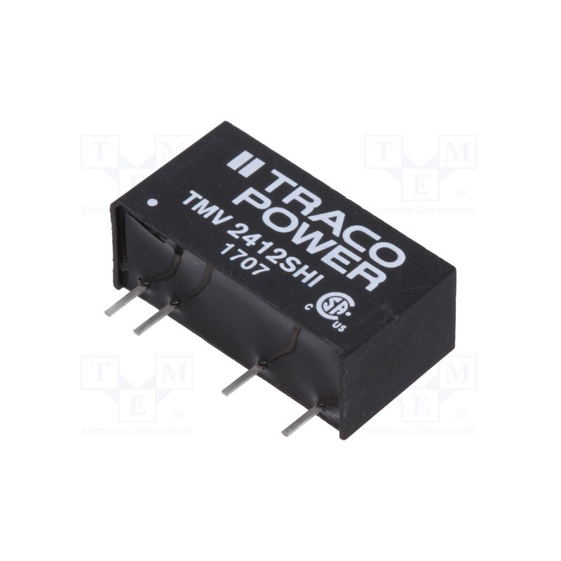 1 pcs x TRACO POWER - TMV 2412SHI - Converter: DC/DC, 1W, Uin: 21.6÷26.4V, Uout: 12VDC, Iout: 84mA, SIP7