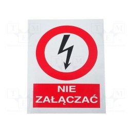 3 pcs x ANRO - 3EZA74/105FS -AS - Safety sign, prohibitory, self-adhesive folie, W: 74mm, H: 105mm