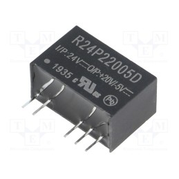 1 pcs x RECOM - R24P22005D - Converter: DC/DC, 2W, Uin: 21.6÷26.4V, Uout: 20VDC, Uout2: -5VDC