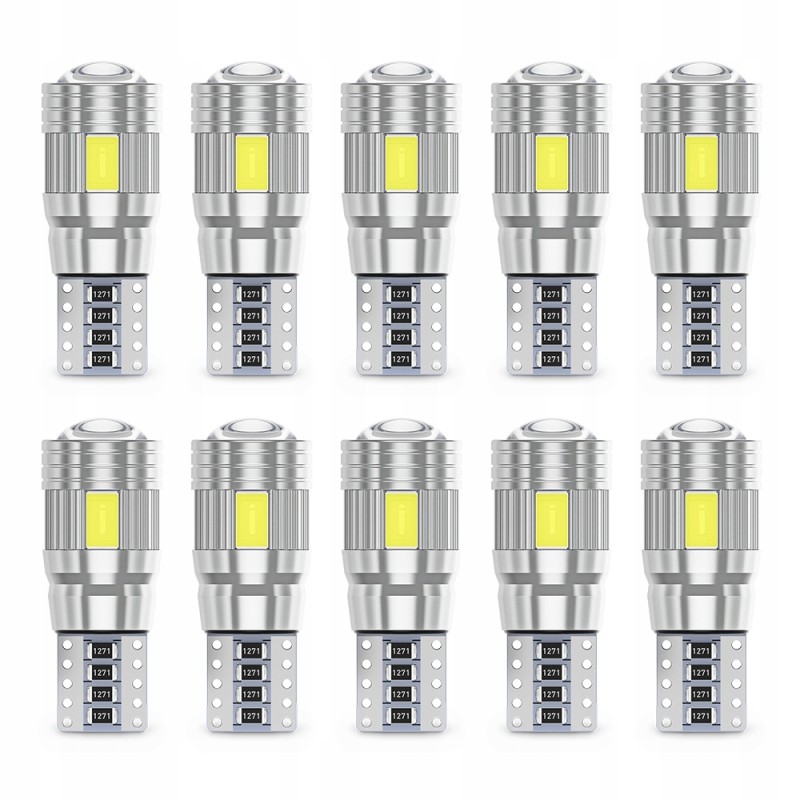 LED bulb 6 smd 5630 w5w t10 canbus x10 lens