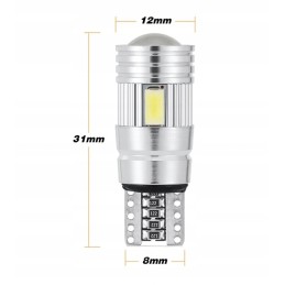 LED bulb 6 smd 5630 w5w t10 canbus x10 lens