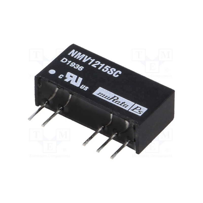 1 pcs x Murata Power Solutions - NMV1215SC - Converter: DC/DC, 1W, Uin: 10.8÷13.2V, Uout: 15VDC, Uout2: -15VDC