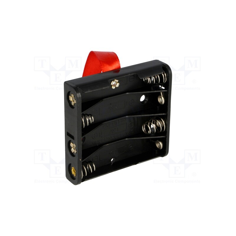 1 pcs x KEYSTONE - 2481RB - Holder, AAA,R3, Batt.no: 4, PCB, Features: ejection strip
