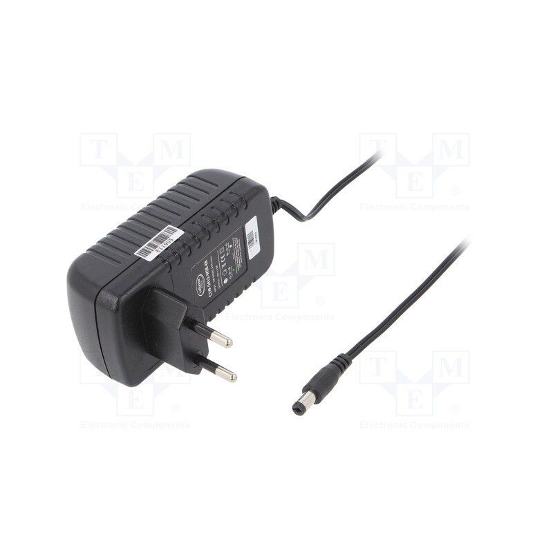 1 pcs x CELLEVIA POWER - CLW-2412-W2E-EB - Power supply: switched-mode, plug, 12VDC, 2A, 24W, Plug: EU, 86%