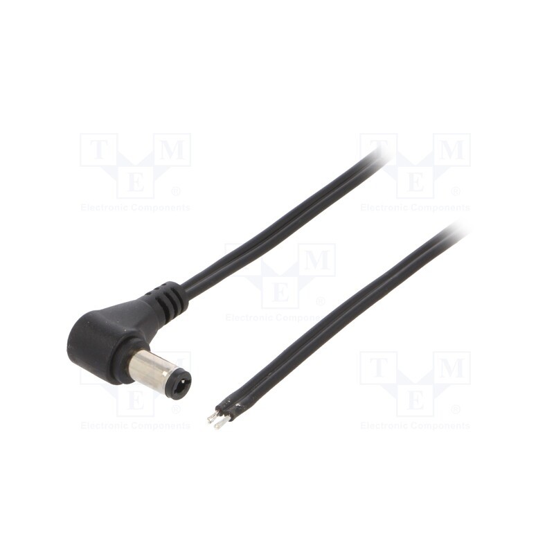 1 pcs x MFG - DC2601.0150E - Cable, 2x0.5mm2, wires,DC 5,5/2,5 plug, angled, black, 1.5m