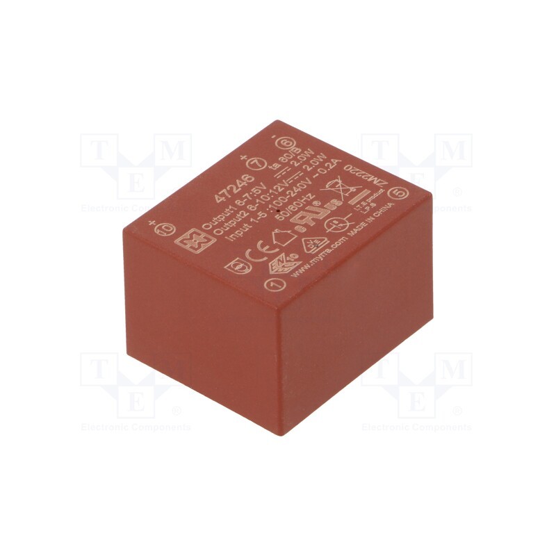 1 pcs x MYRRA - 47246 - Converter: AC/DC, 4W, 85÷265VAC, Usup: 120÷370VDC, Uout: 5VDC, 65%