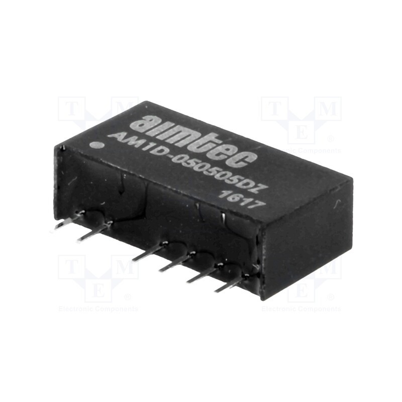 1 pcs x AIMTEC - AM1D-050505DZ - Converter: DC/DC, 1W, Uin: 4.5÷5.5V, Uout: 5VDC, Uout2: -5VDC, SIP7