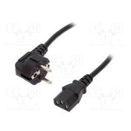 1 pcs x AKYGA - AK-PC-01A - Cable, 3G0.5mm2, CEE 7/7 (E/F) plug angled,IEC C13 female, PVC