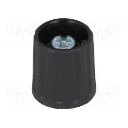 1 pcs x RITEL - 2615603 - Knob, polyamide, Øshaft: 6mm, black, clamp mechanism with screw
