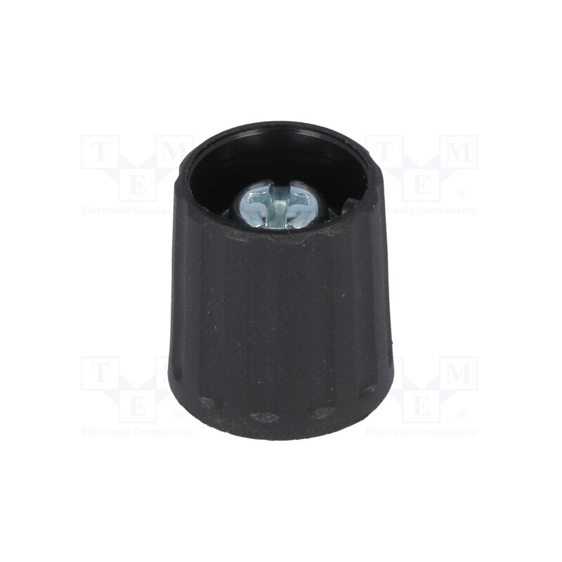 1 pcs x RITEL - 2615603 - Knob, polyamide, Øshaft: 6mm, black, clamp mechanism with screw
