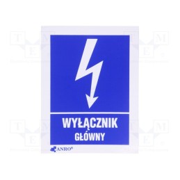 3 pcs x ANRO - 1EIA/Q1/F - Safety sign, informative, self-adhesive folie, W: 52mm, H: 74mm