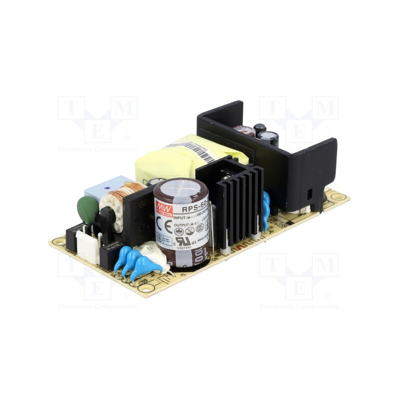 1 pcs x MEAN WELL - RPS-60-24 - Power supply: switched-mode, open, 60W, 127÷370VDC, 90÷264VAC