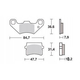 Gold reinforced brake pads for Bashan ATV 110