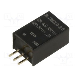 1 pcs x RECOM - R-78K5.0-2.0 - Converter: DC/DC, Uin: 6.5÷36V, Uout: 5VDC, Iout: 2A, SIP3, THT