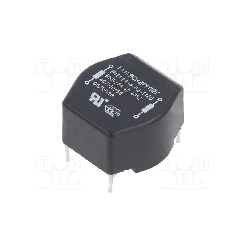 1 pcs x SCHAFFNER - RN114-4-02-1M5 - Inductor: wire with current compensation, THT, 1.5mH, 4A, 34mΩ