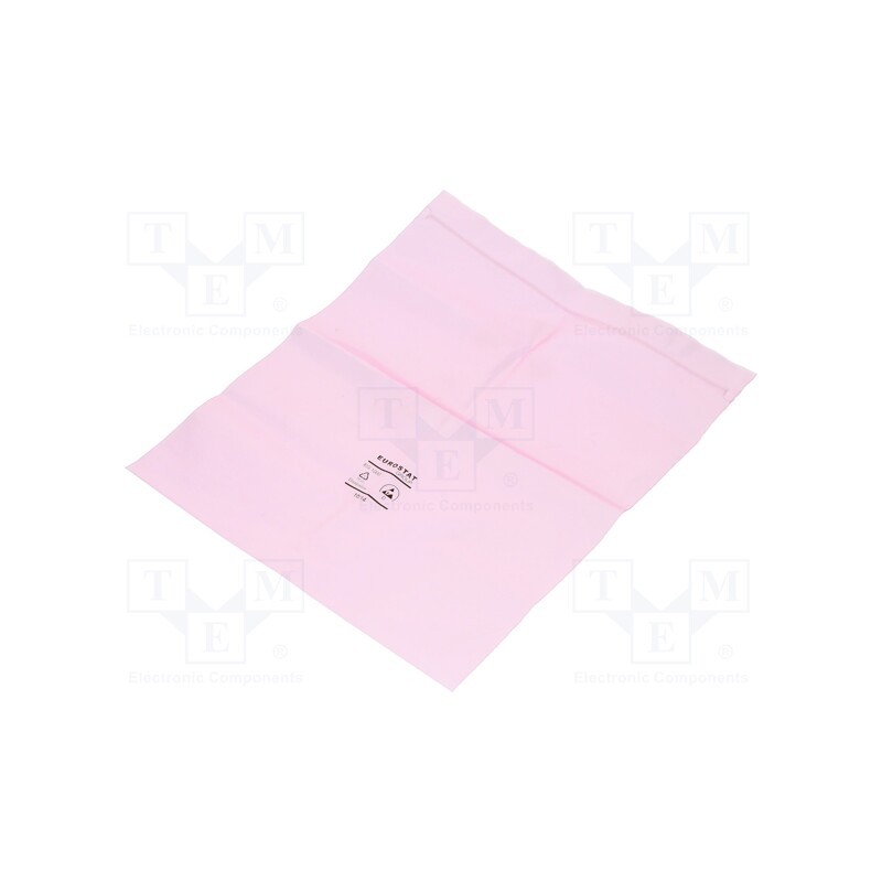 50 pcs x EUROSTAT GROUP - 20-012-1012 - Protection bag, ESD, L: 305mm, W: 254mm, Thk: 90um, polyetylene, pink