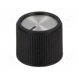 1 pcs x OKW - A1320260 - Knob, with pointer, aluminium,thermoplastic, Øshaft: 6mm, black