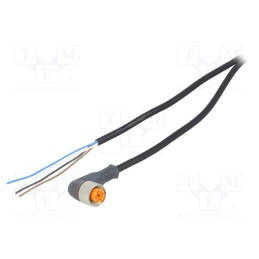 1 pcs x CARLO GAVAZZI - CONB14NF-A5 - Connection lead, M12, PIN: 4, angled, 5m, plug, 240VAC, 4A, Cores: 4