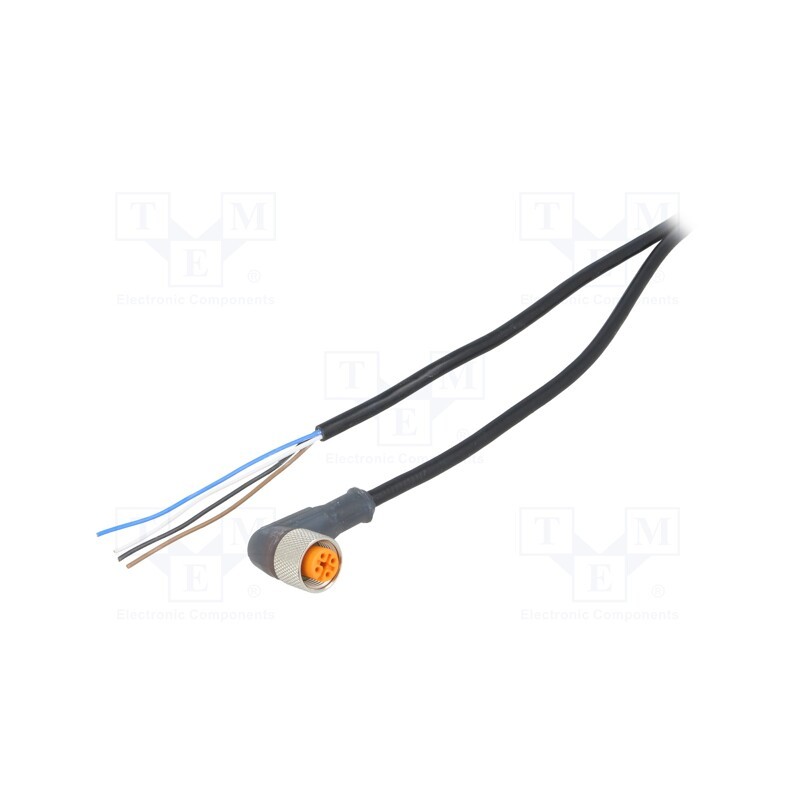 1 pcs x CARLO GAVAZZI - CONB14NF-A5 - Connection lead, M12, PIN: 4, angled, 5m, plug, 240VAC, 4A, Cores: 4