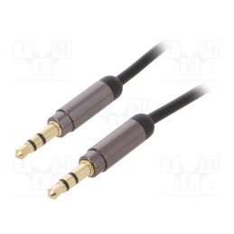 1 pcs x GEMBIRD - CCAP-444-1M - Cable, Jack 3.5mm 3pin plug,both sides, 1m, Plating: gold-plated