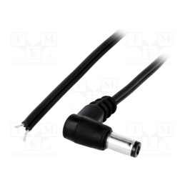 1 pcs x BQ CABLE - DC.CAB.2201.0020 - Cable, 2x0.5mm2, wires,DC 5,5/2,1 plug, angled, black, 0.2m