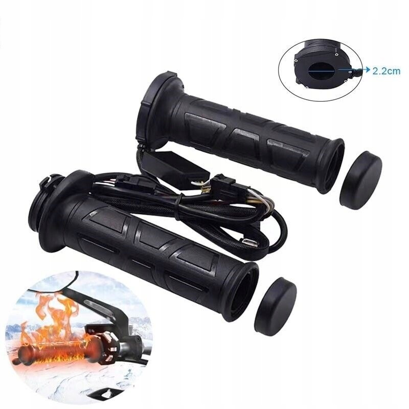 Universal heated grips for motorcycle thumb quad atv 12v 22mm