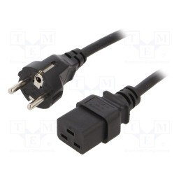 1 pcs x LOGILINK - CP153 - Cable, CEE 7/7 (E/F) plug,IEC C19 female, 3m, black, 16A, 250V