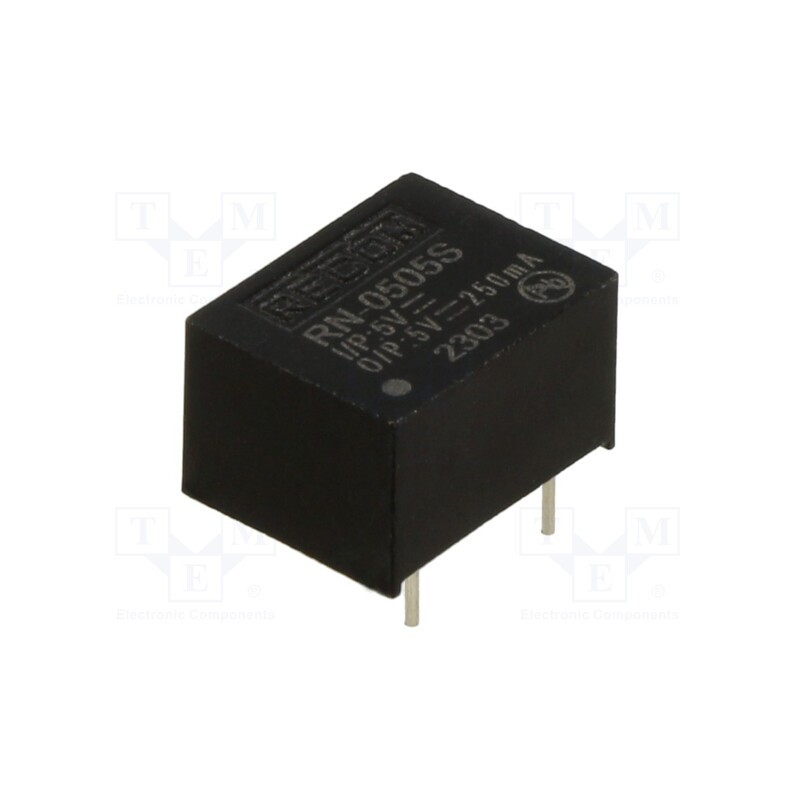 1 pcs x RECOM - RN-0505S - Converter: DC/DC, 1.25W, Uin: 4.5÷5.5V, Uout: 5VDC, Iout: 250mA, DIP8