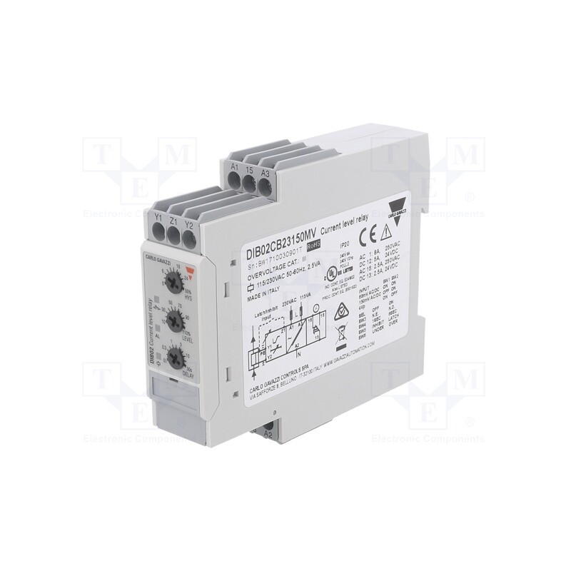 1 pcs x CARLO GAVAZZI - DIB02CB23150MV - Module: current monitoring relay, AC/DC current, 115/230VAC