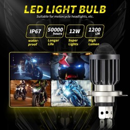 H4 LED laser bulb 12v 80v 8000lm quad motorcycle