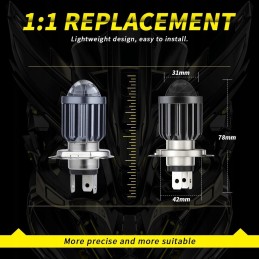 H4 LED laser bulb 12v 80v 8000lm quad motorcycle