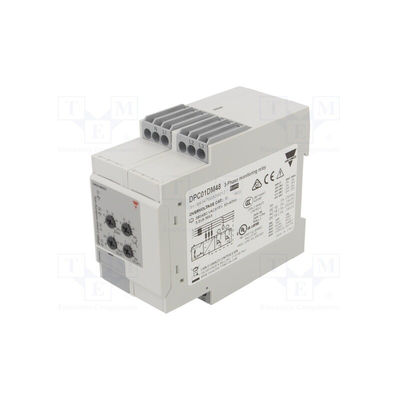 1 pcs x CARLO GAVAZZI - DPC01DM48 - Module: voltage monitoring relay, for DIN rail mounting, IP20