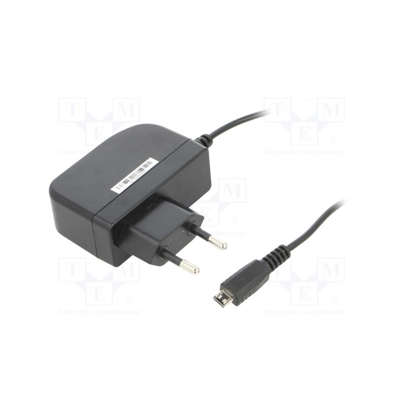 1 pcs x SUNNY - SYS1638-0605-W2E-MICROUSB - Power supply: switched-mode, plug, 5VDC, 1.2A, 6W, Plug: EU, 79.03%