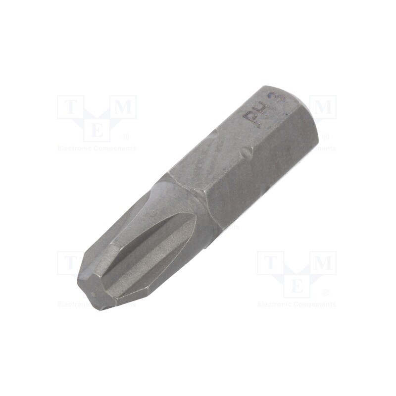 1 pcs x WIHA - 1659 - Screwdriver bit, Phillips, PH3, Overall len: 25mm, STANDARD