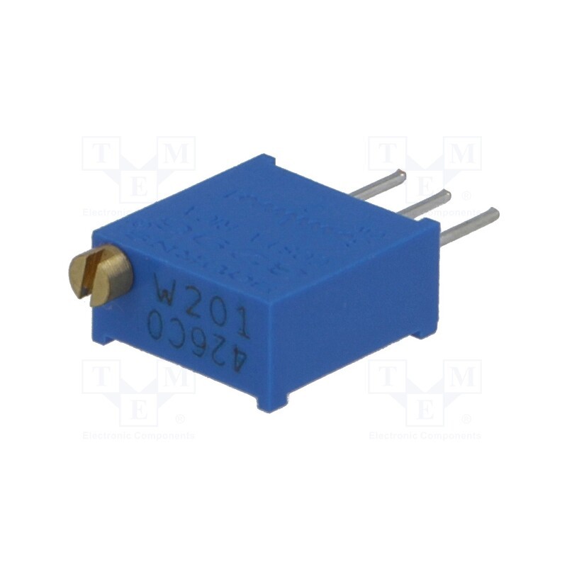 1 pcs x BOURNS - 3296W-1-201LF - Potentiometer: mounting, multiturn, 200Ω, 500mW, THT, ±10%, linear