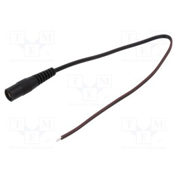 1 pcs x WEST POL - S25-TT-T035-025BK - Cable, 2x0.35mm2, wires,DC 5,5/2,5 socket, straight, black, 0.25m