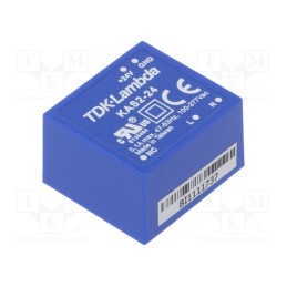 1 pcs x TDK-LAMBDA - KAS2-24 - Converter: AC/DC, 2W, 90÷305VAC, Usup: 120÷430VDC, Uout: 24VDC, 75%
